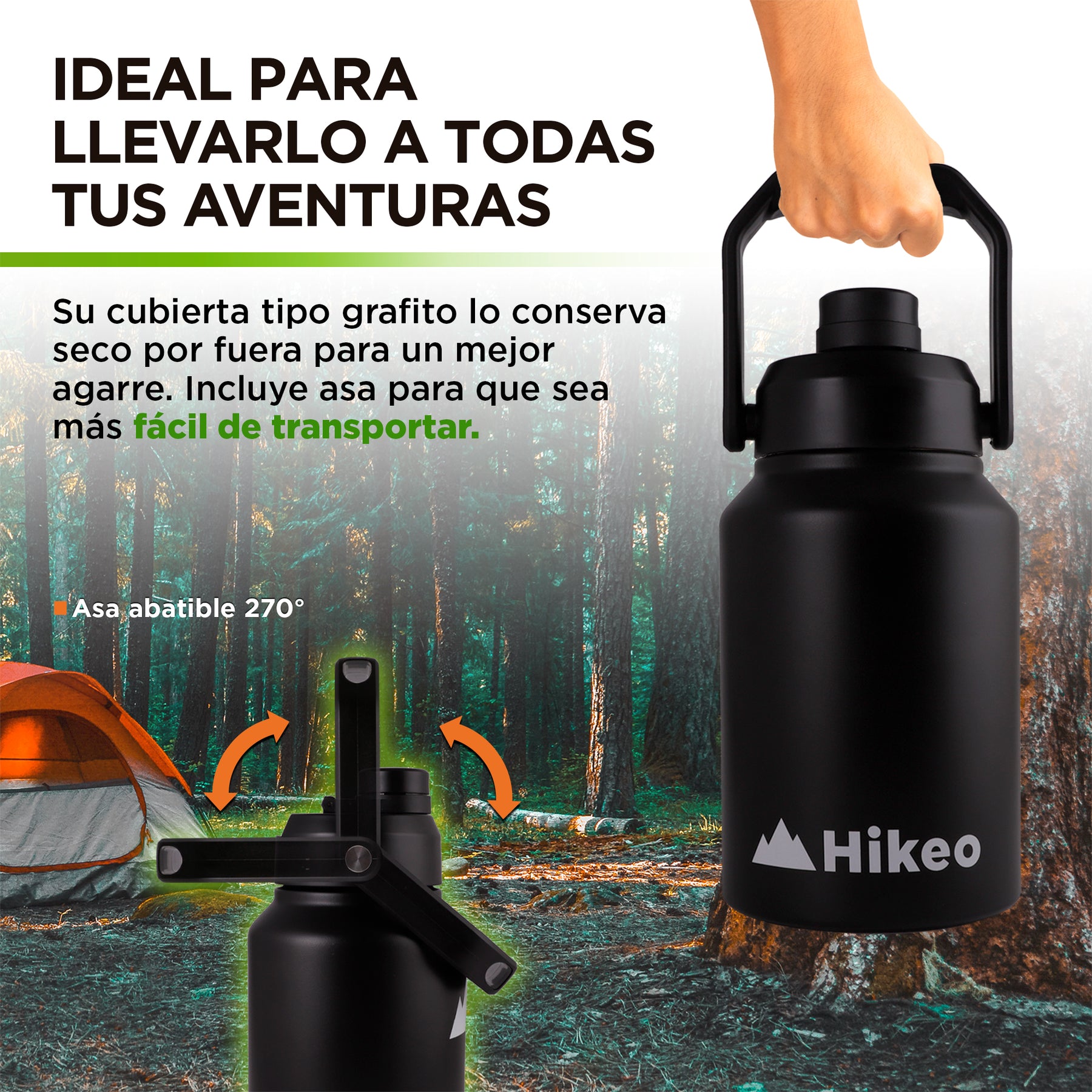 Termo de Acero Inoxidable Doble Pared de Aislamiento Térmico Hikeo Redlemon Technology México