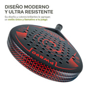 Pala de Pádel con Funda, 3 Pelotas y Grip, Raqueta de Fibra de Carbono - Redlemon