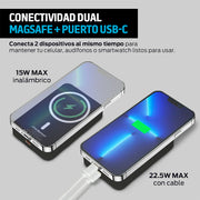 Power Bank Magnético de 10,000 mAh con Carga de 15 W — detalle de diseño