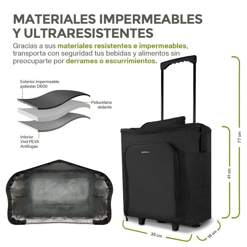Hielera Térmica Aislada con Ruedas para 40 Latas (25 Litros)