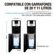 Medidas del dispensador Casa Litus y compatibilidad con garrafones de 11 y 20 litros