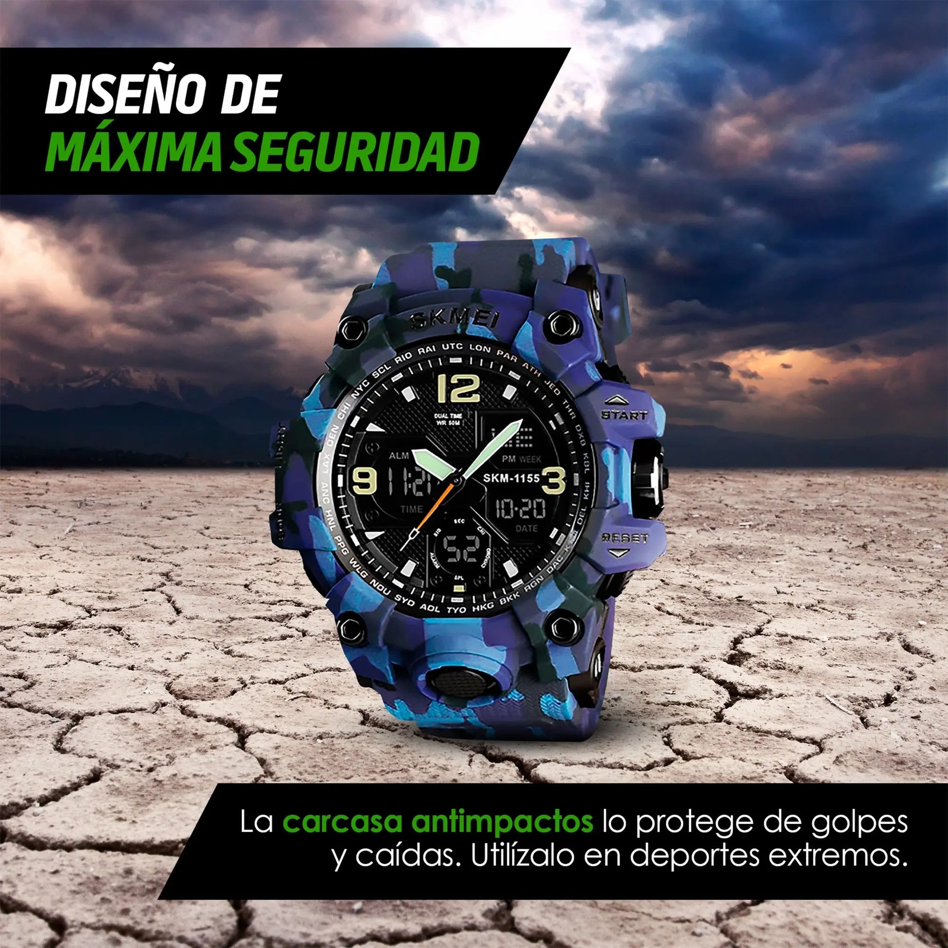 Reloj Digital y Analógico Deportivo Contra Agua 1155b Redlemon Technology México