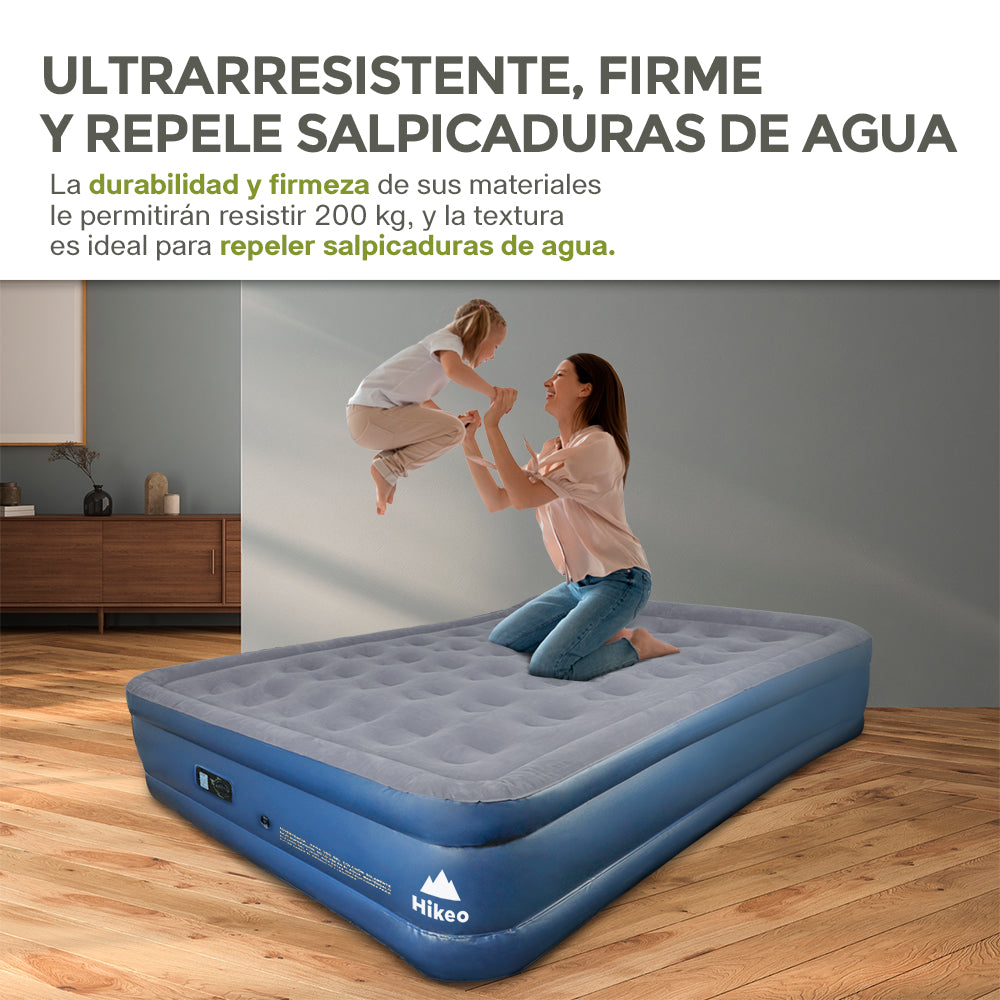 Colchón Inflable Matrimonial con Bomba Eléctrica HIKEO — detalle de diseño