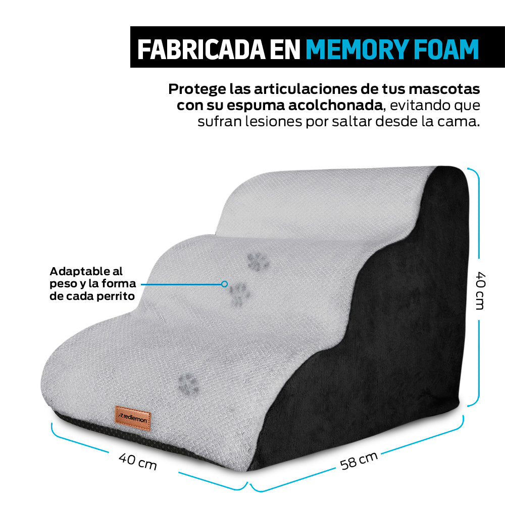 Escalera de Espuma para Perro de 3 Peldaños y 40 cm — detalle de diseño