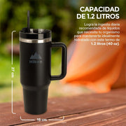 Termo para Agua y Café de Viaje Acero Inox. Doble Pared 1.2 Litros Hikeo - Redlemon