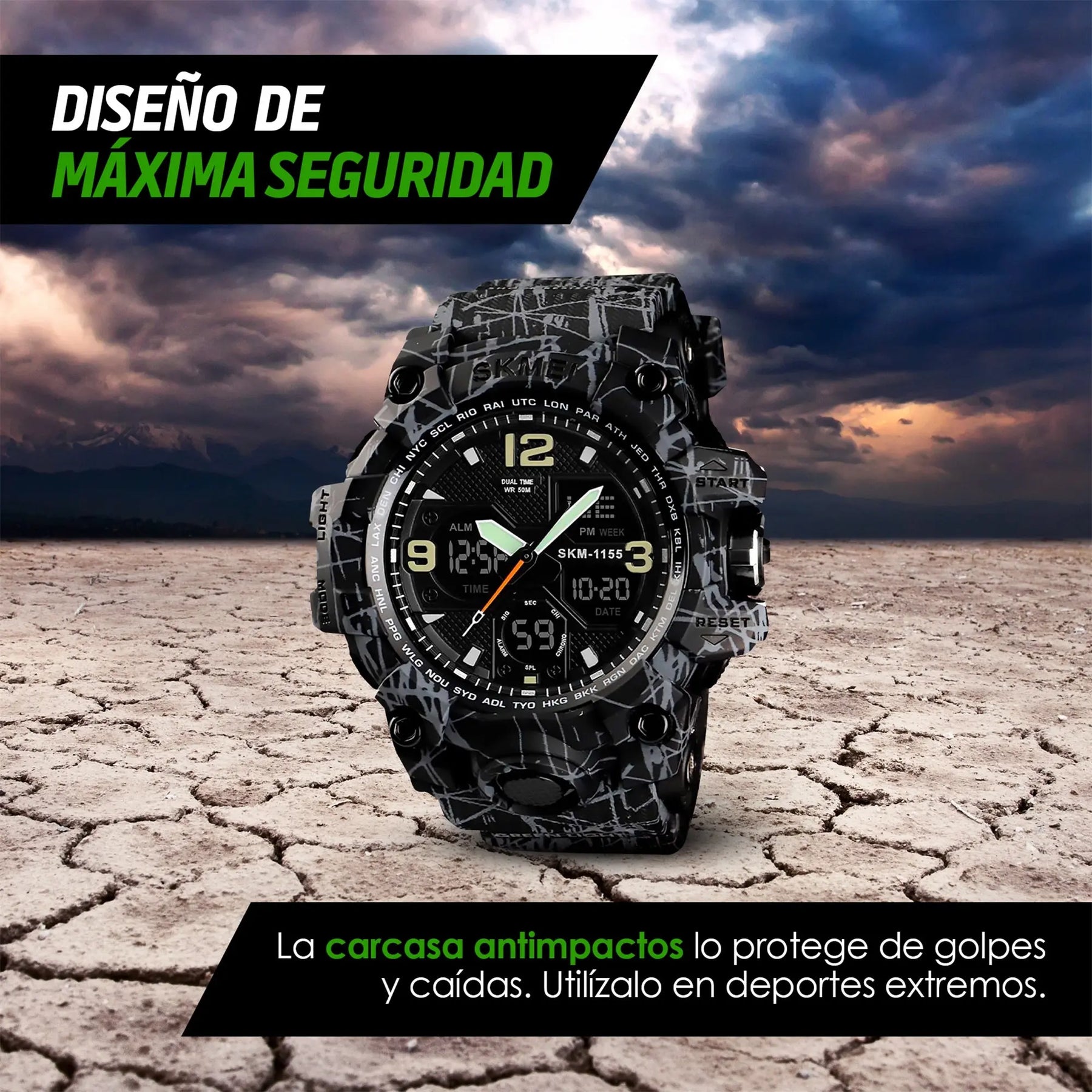 Reloj Digital y Analógico Deportivo Contra Agua 1155b Redlemon Technology México