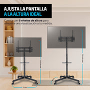 Soporte para TV Móvil con Ruedas (32” a 55" Pulg.) y Base para Laptop