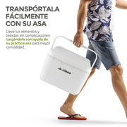 Hielera Rígida de 18 L para 28 Latas con Bloques Fríos HIKEO — detalle de diseño