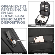 Mochila para Laptop 17” Ejecutiva Antirrobo con Cubierta Rígida Impermeable