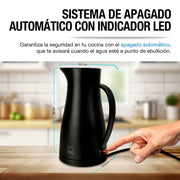 Tetera Eléctrica Hervidor de Agua Interior de Acero Inoxidable 1 Litro
