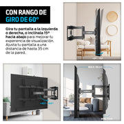 Soporte Articulado para TV de 37 a 80 Pulgadas, hasta 40 kg — detalle de diseño