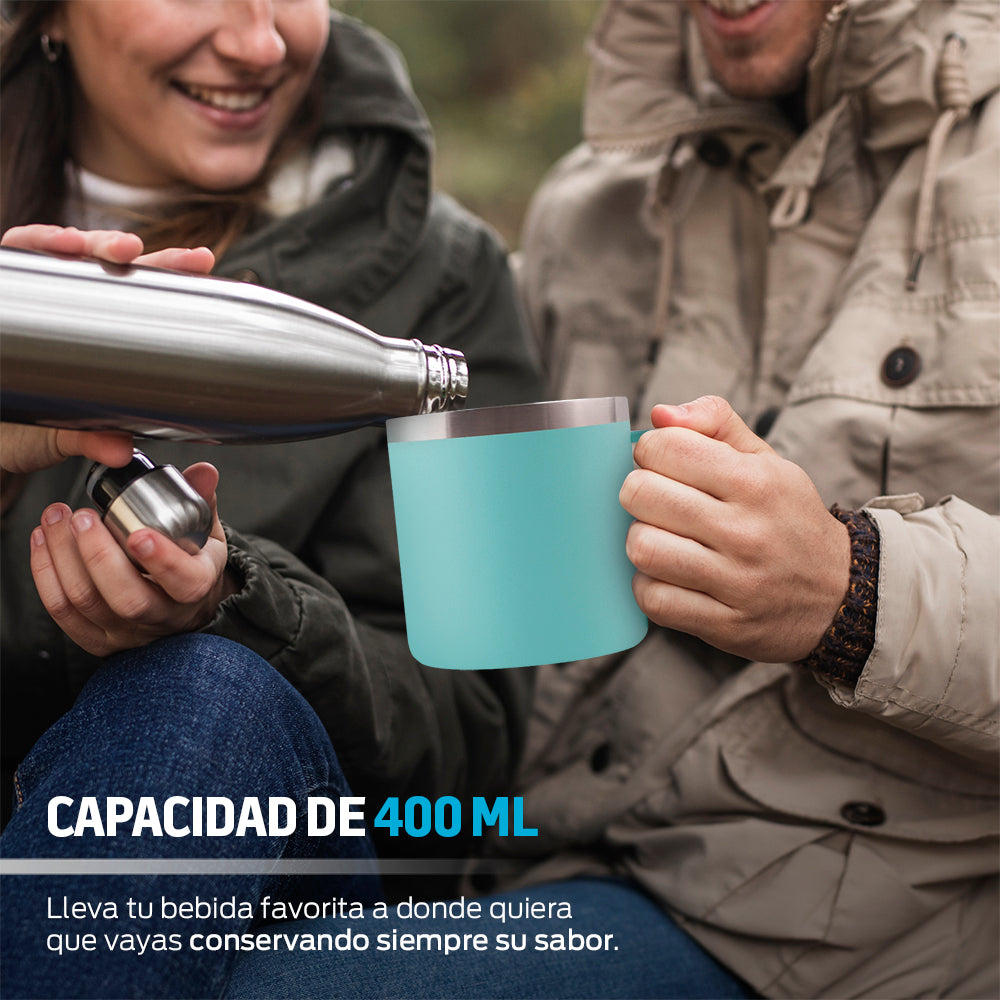 Taza Térmica de Acero Inox. con Tapa Hermética (400 ml) Redlemon Technology México
