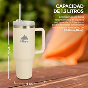 Termo para Agua y Café de Viaje Acero Inox. Doble Pared 1.2 Litros Hikeo - Redlemon