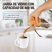 Cafetera Pour Over de 800 ml con Filtro Reutilizable — detalle de diseño