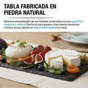 Tabla de bambú para charcutería con 3 salseros — detalle de diseño
