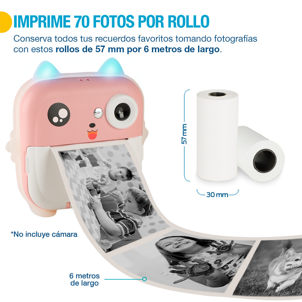 10 Rollos de Papel Térmico para Cámara Digital Shimy SKU 84132 (57mm)
