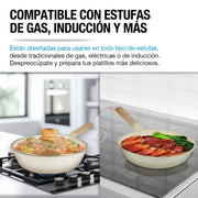 Batería de Cocina Cubierta de Cerámica Antiadherente 10 Piezas
