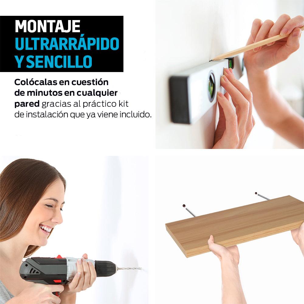 Repisas Flotantes de Madera 3 Piezas de 30x15 cm - Redlemon