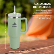 Termo para Agua y Café de Viaje Acero Inox. Doble Pared 1.2 Litros Hikeo - Redlemon
