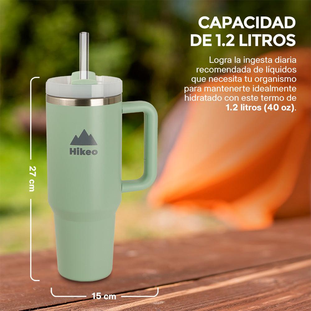 Termo para Agua y Café de Viaje Acero Inox. Doble Pared 1.2 Litros Hikeo - Redlemon
