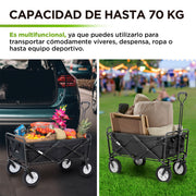 Carrito HIKEO usado para transportar víveres y equipo de campamento