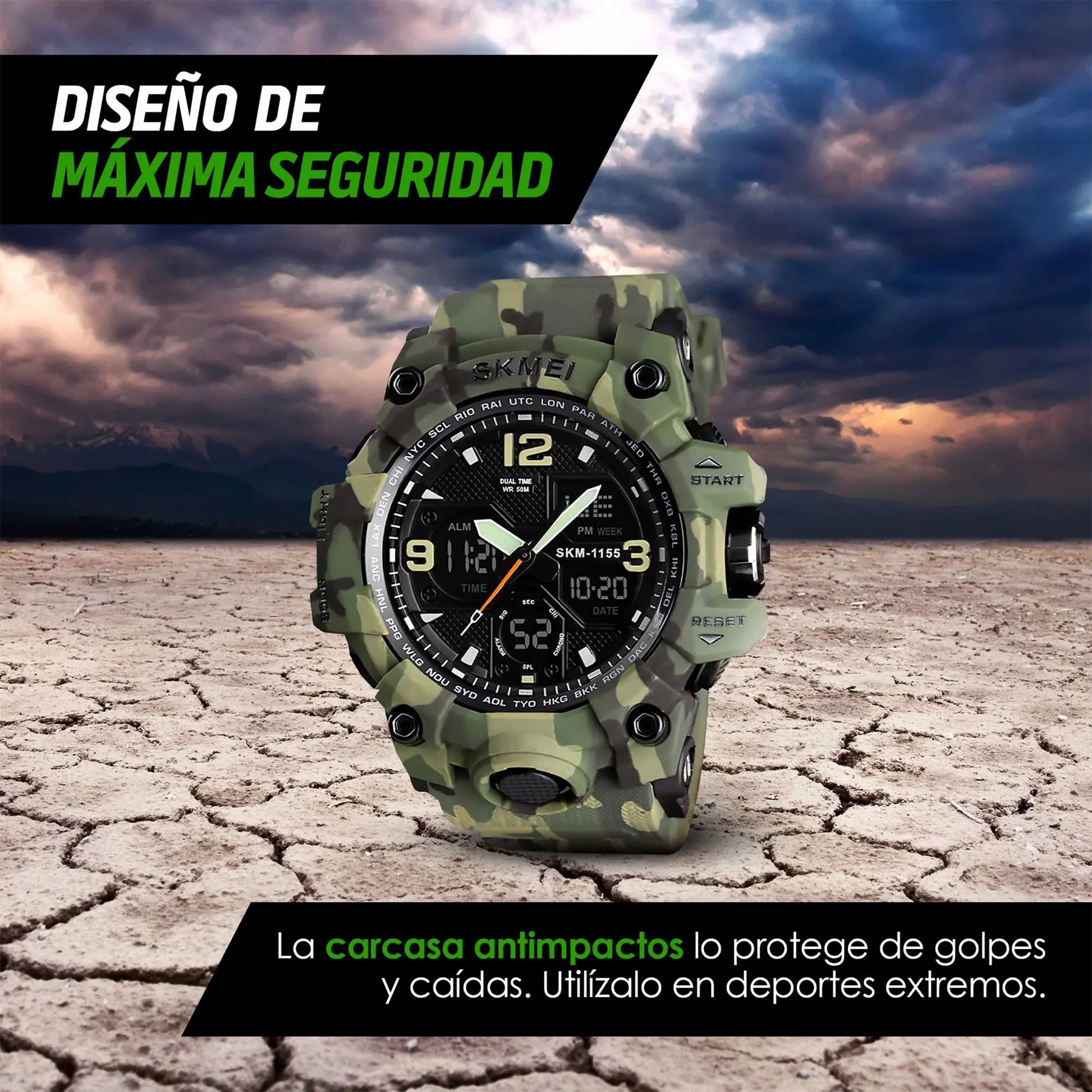 Reloj Digital y Analógico Deportivo Contra Agua 1155b Redlemon Technology México