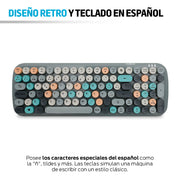 Teclado retro gris con distribución en español