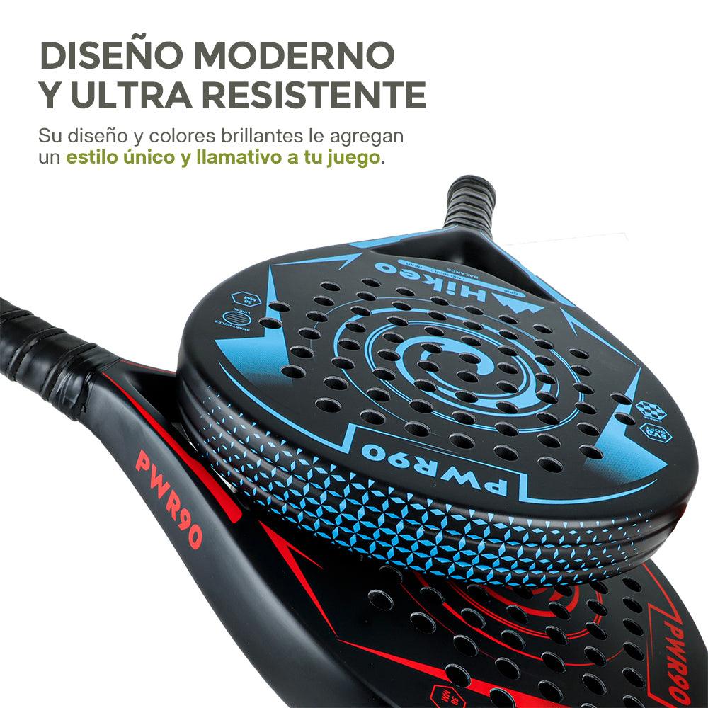 2 Palas de Pádel con Fundas, Pelotas y Grips. Raquetas de Fibra de Carbono - Redlemon