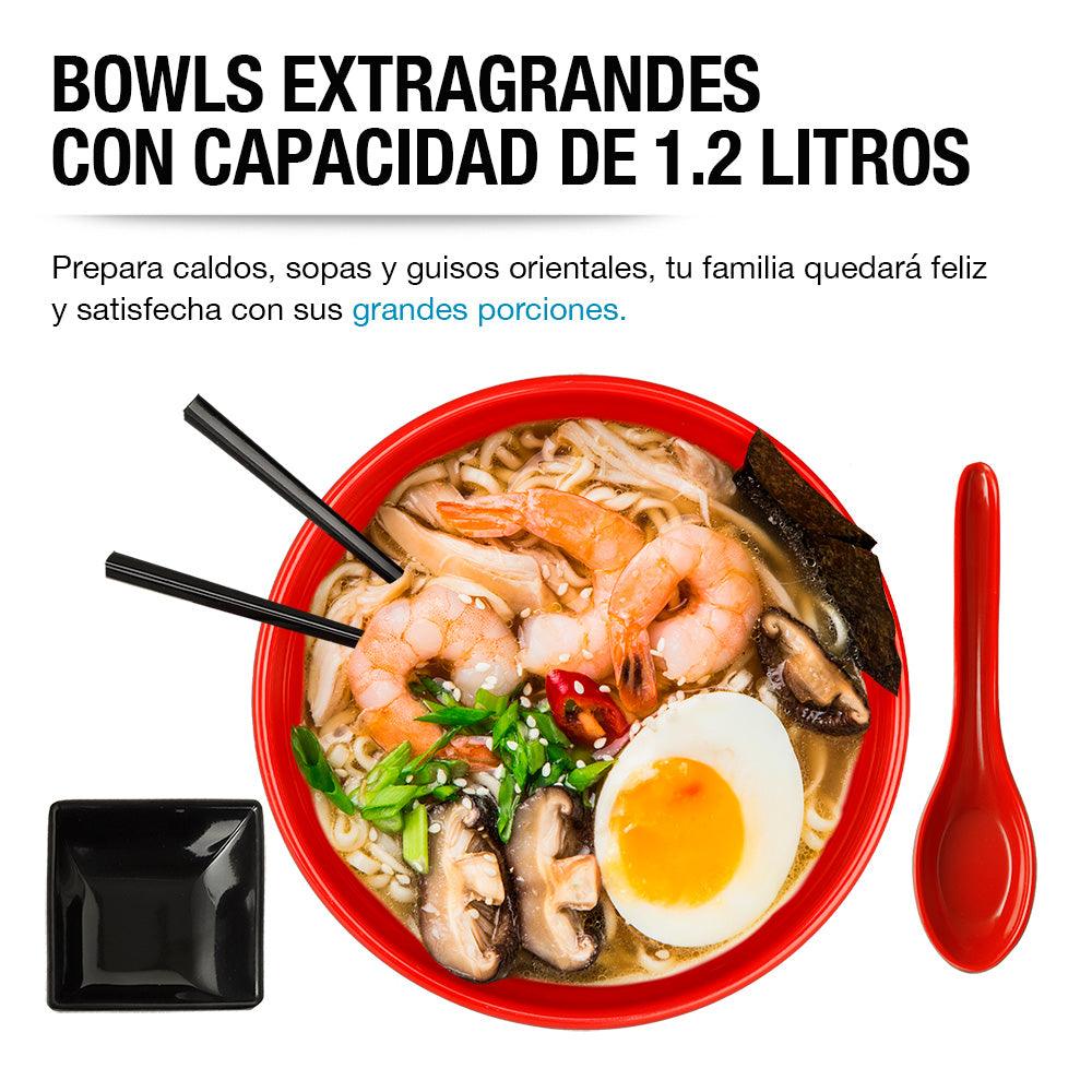 Vajilla de Melamina Estilo Japonés para Ramen Set para 4 Personas - Redlemon