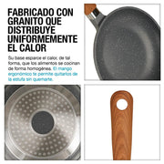 Sartenes Ultra Antiadherentes con Cubierta de Granito 3 Piezas - Redlemon