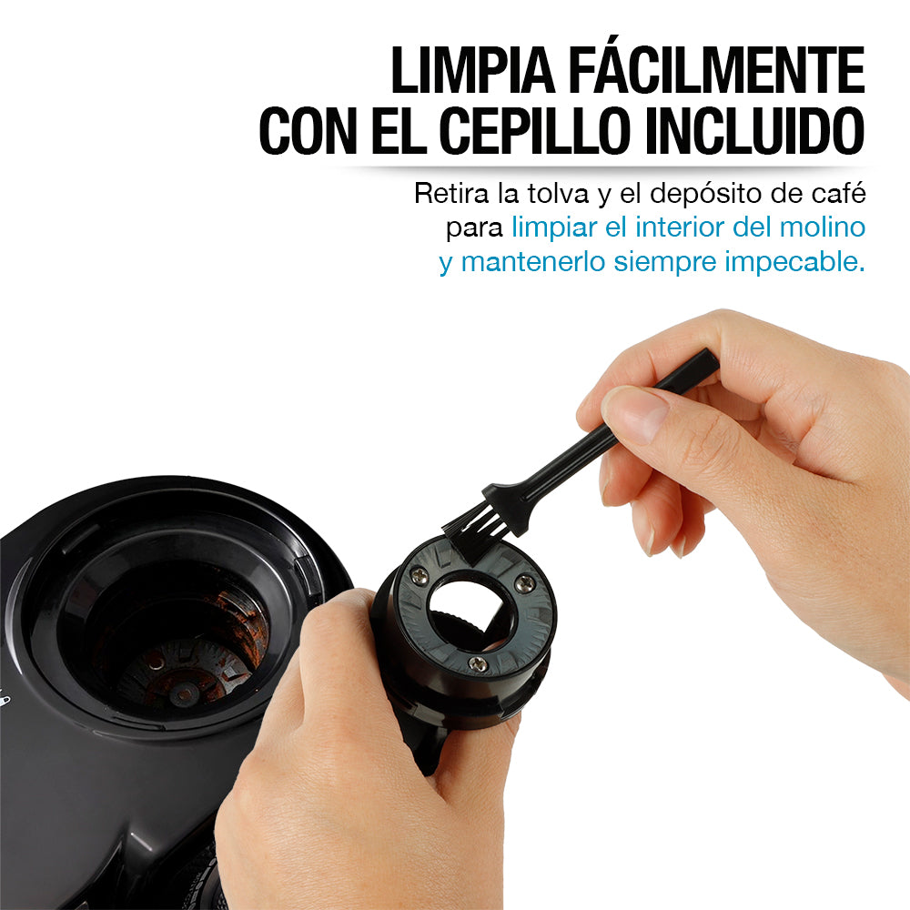 Molino de Café Eléctrico de 190 g con 18 Niveles de Molienda — funciones y uso
