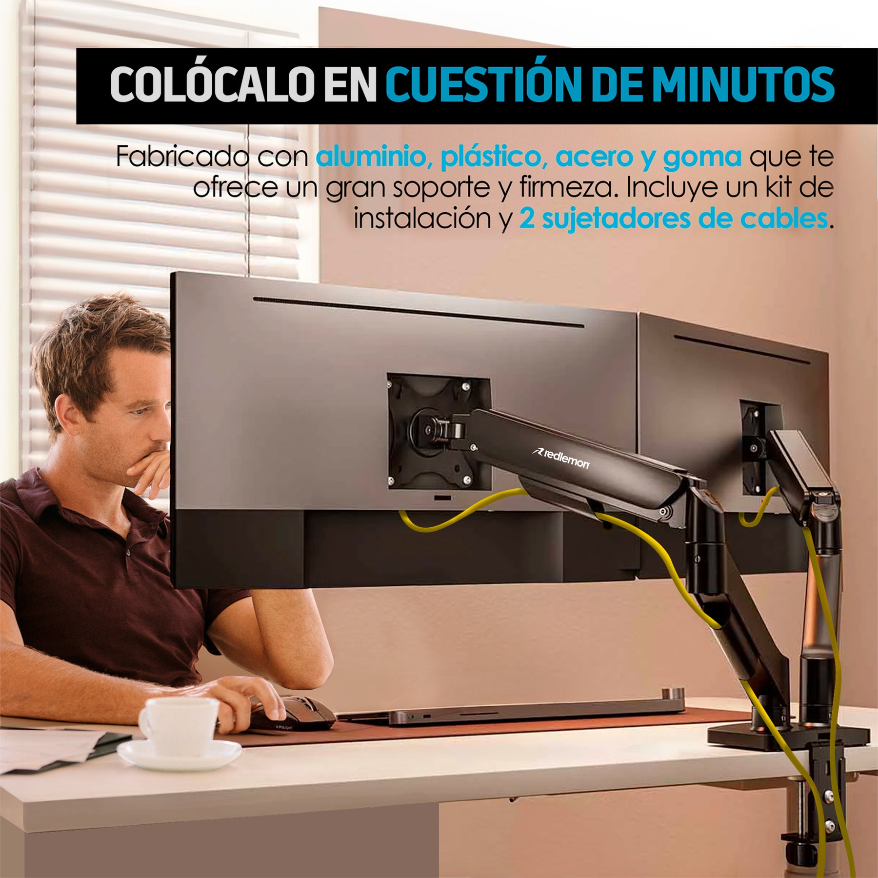 Soporte Articulado para 2 Monitores de 17 a 27 Pulgadas — funciones y uso