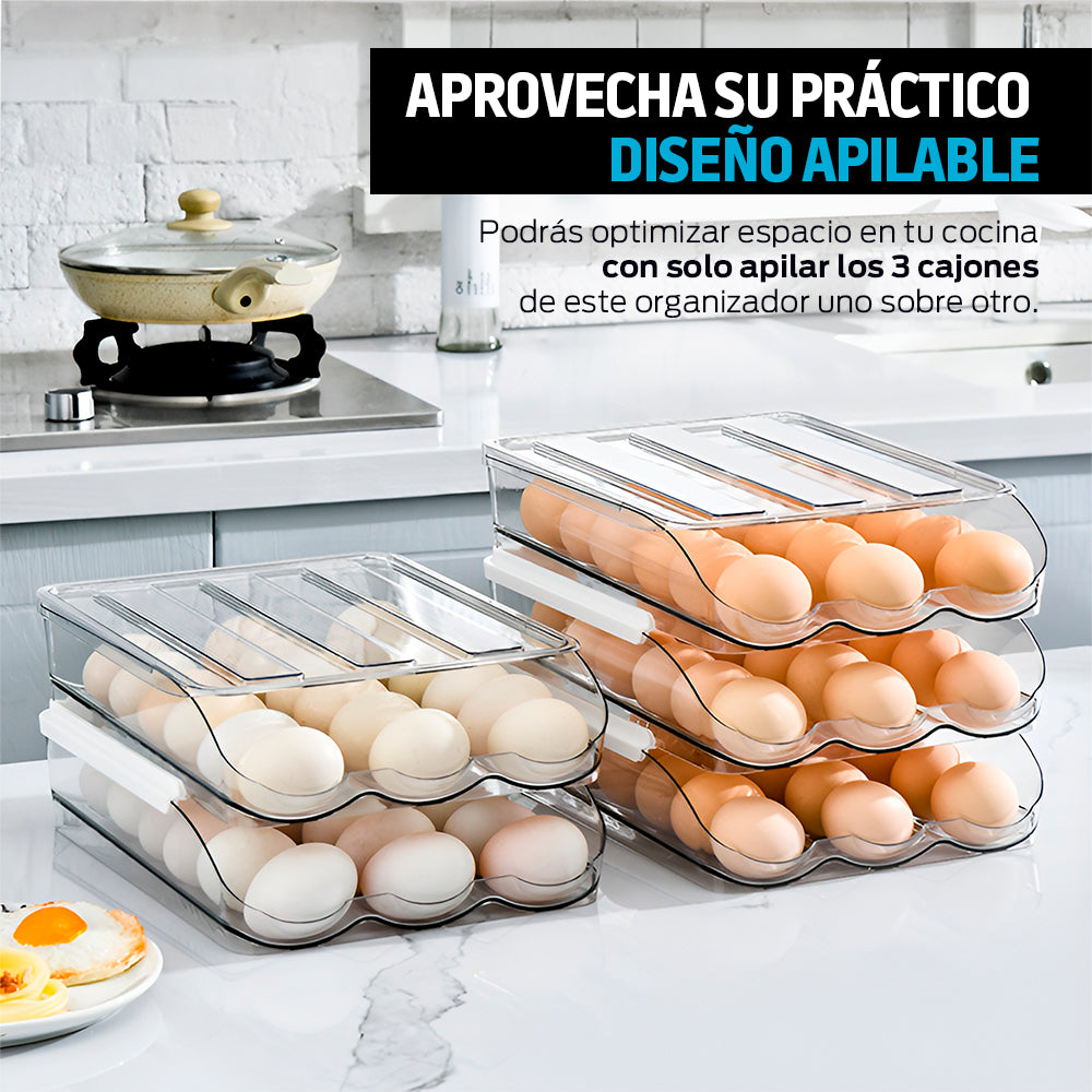 Organizador de 54 Huevos para Alacena, Refrigerador y Cocina
