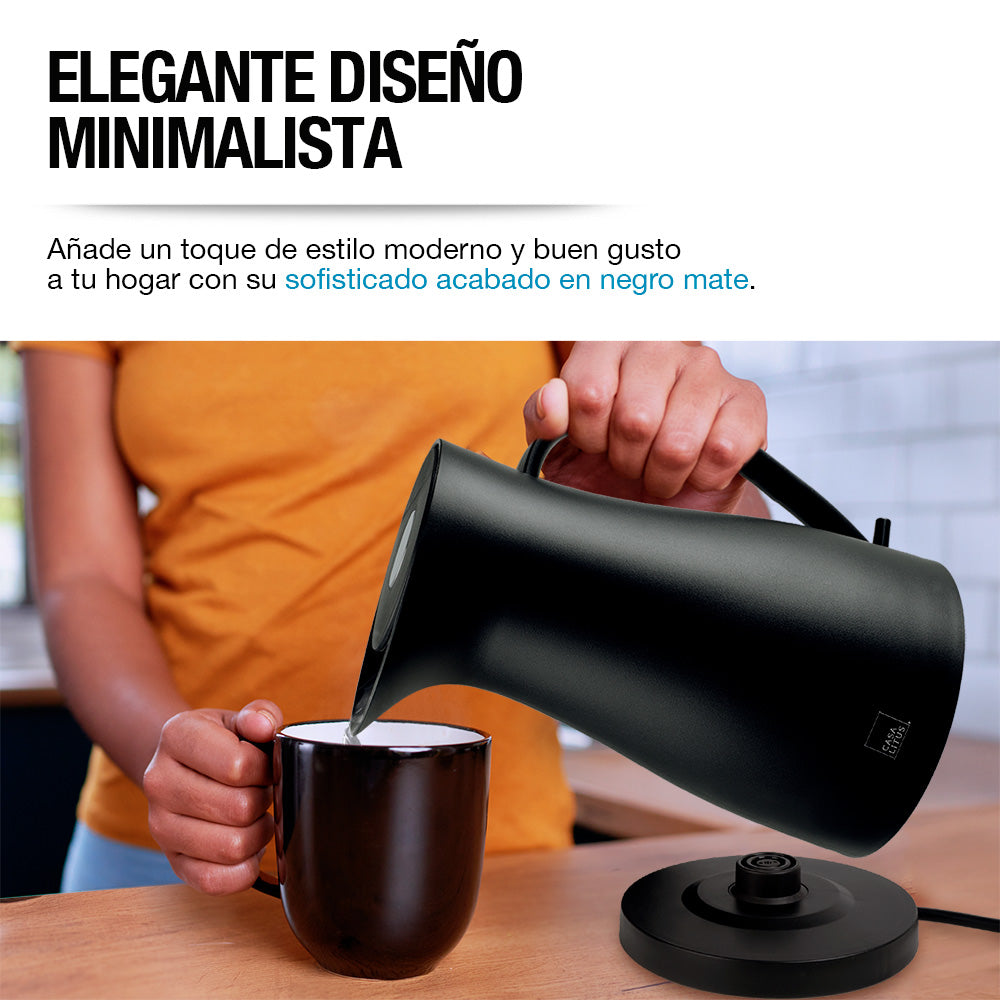 Tetera Eléctrica Hervidor de Agua Interior de Acero Inoxidable 1 Litro