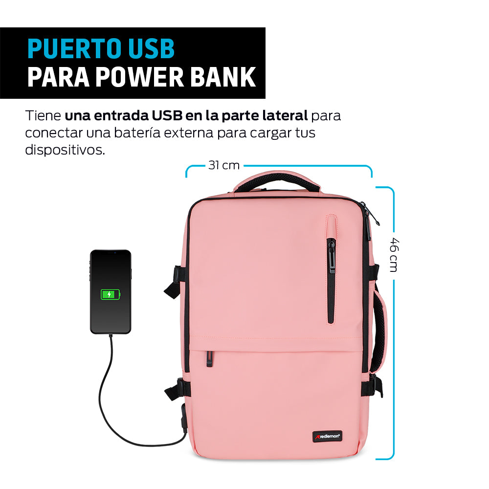 Mochila para Laptop Antirrobo Extra Grande con Puerto USB Redlemon Technology México