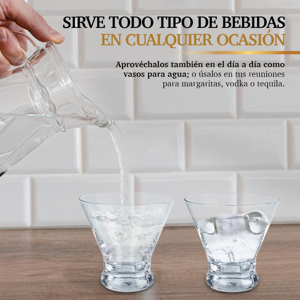 Vasos de Vidrio para Martini Copas de Cristal Coctelería 6 Piezas - Redlemon