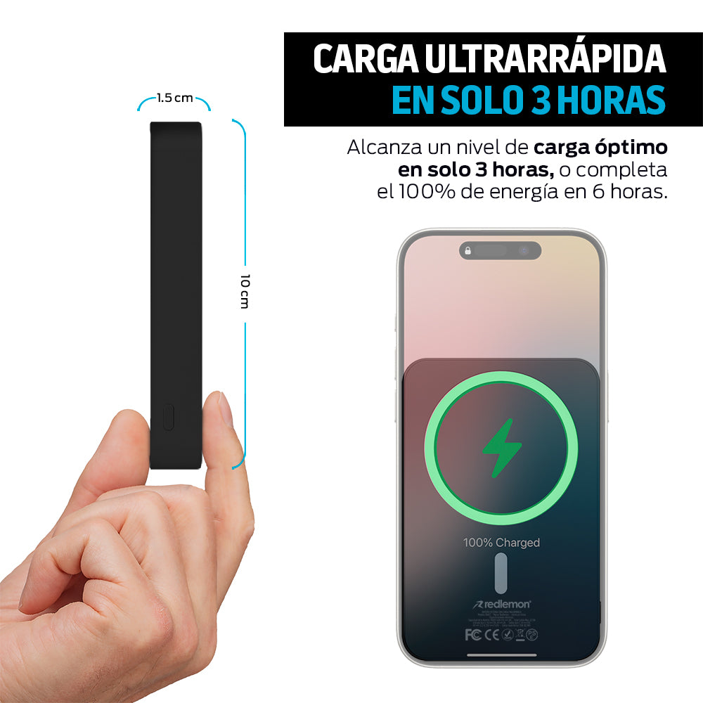 Power Bank Magnético de 10,000 mAh con Carga de 15 W — funciones y uso