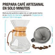 Cafetera Pour Over de 800 ml con Filtro Reutilizable — funciones y uso