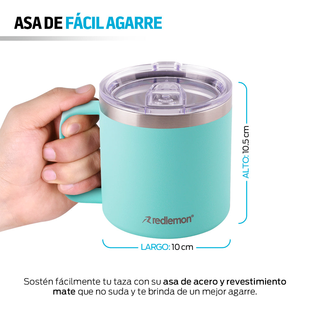 Taza Térmica de Acero Inox. con Tapa Hermética (400 ml) Redlemon Technology México