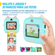 Cámara Fotográfica Digital para Niños con Impresión Instantánea de Fotos