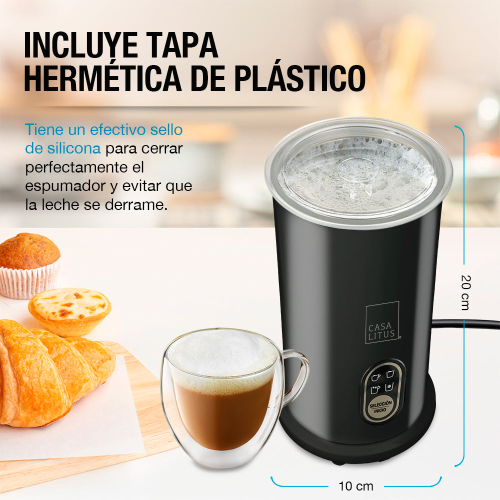Espumador de Leche Eléctrico de 350 ml con 5 Funciones — funciones y uso