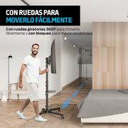 Soporte para TV Móvil con Ruedas (32” a 55" Pulg.) y Base para Laptop