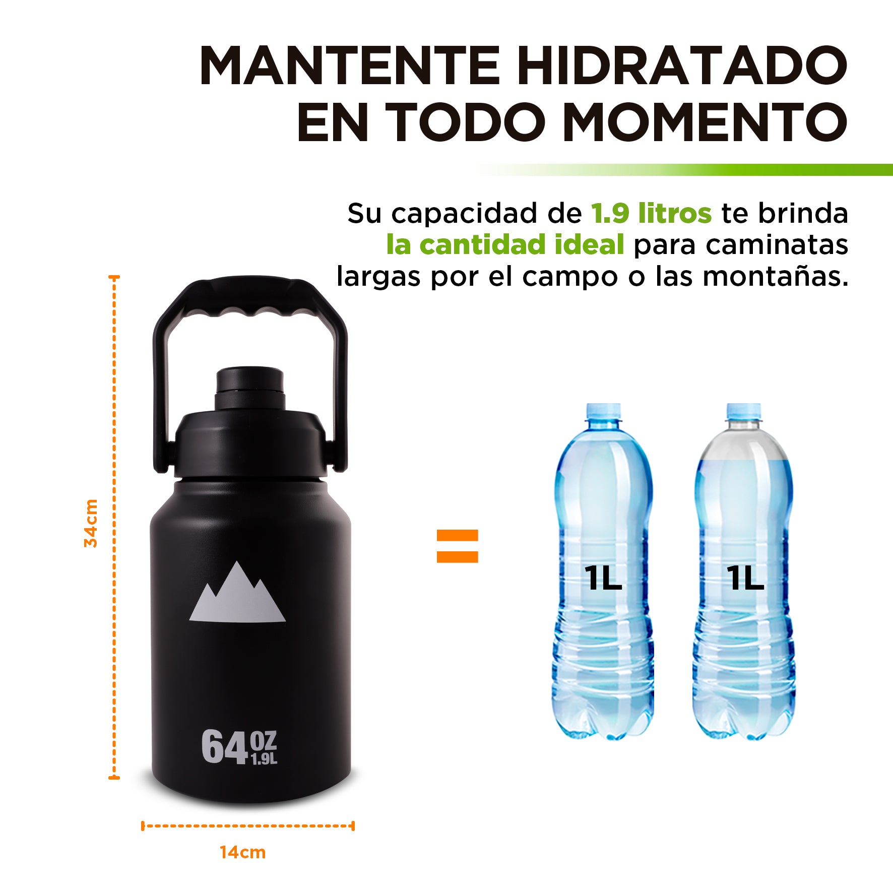 Termo de Acero Inoxidable Doble Pared de Aislamiento Térmico Hikeo Redlemon Technology México