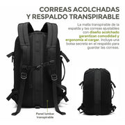 Mochila Expandible de 40 L para Laptop de 18 Pulgadas — funciones y uso