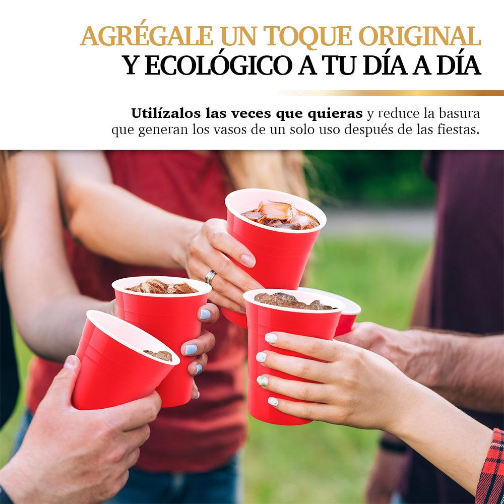 Vaso Fiesta de Plástico Rígido Reutilizable Ecológico 10 Piezas 530 ml - Redlemon
