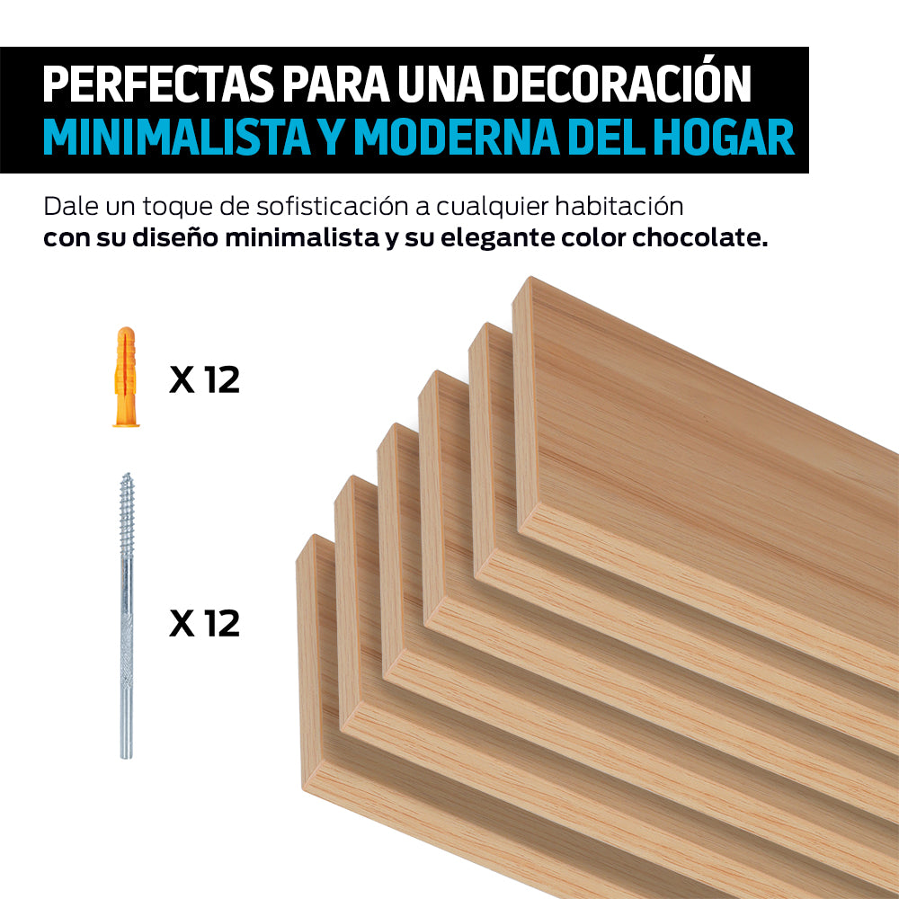 Repisas Flotantes de Madera 6 Piezas de 30x15 cm Redlemon Technology México