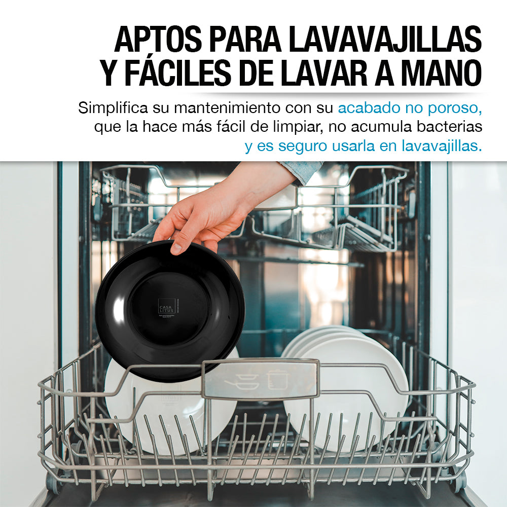 Vajilla de Opal 6 Personas (18 Pz.) Platos Ultra Resistentes
