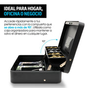 Caja Portátil para Dinero con Charola y 2 Llaves — funciones y uso