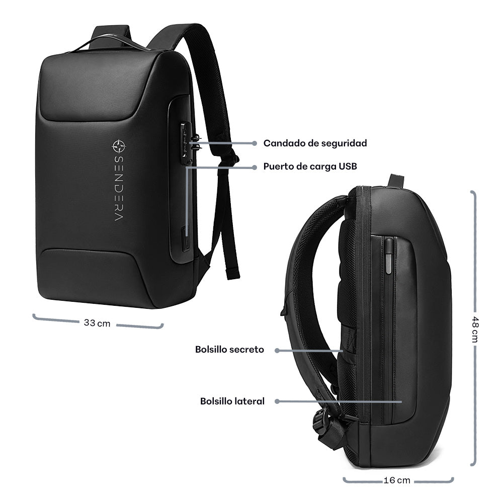 Mochila para Laptop de 17.5 Pulgadas, 25 L con Candado USB — funciones y uso
