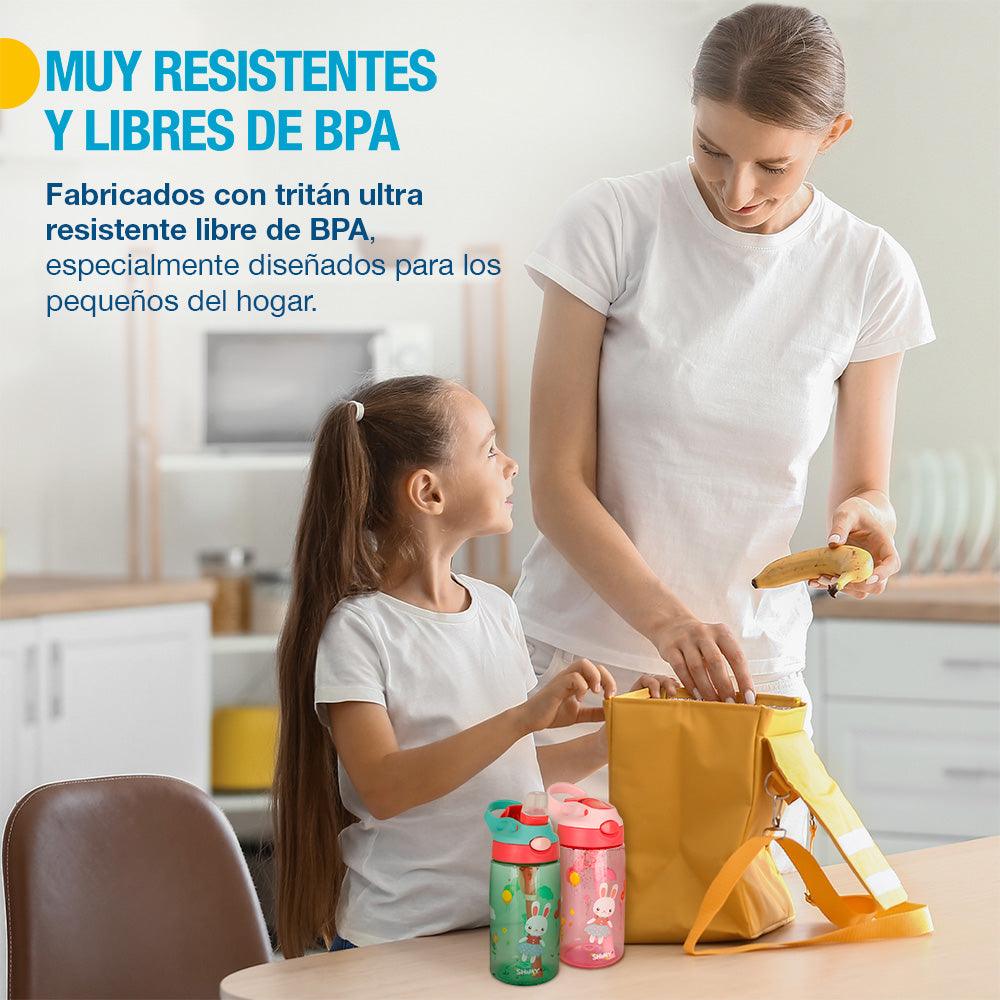 Termos para Agua de Niños de Tritán Ultra Resistente 2 Piezas 500 ml - Redlemon